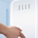 ELLE 8L Mini Cooler Fridge with LED Makeup Mirror for Skincare & Cosmetic Storage Cooler & Warmer Removable Shelf Carrying Handle AC DC Power Options Small Refrigerator for Bedroom Car Office Blue
