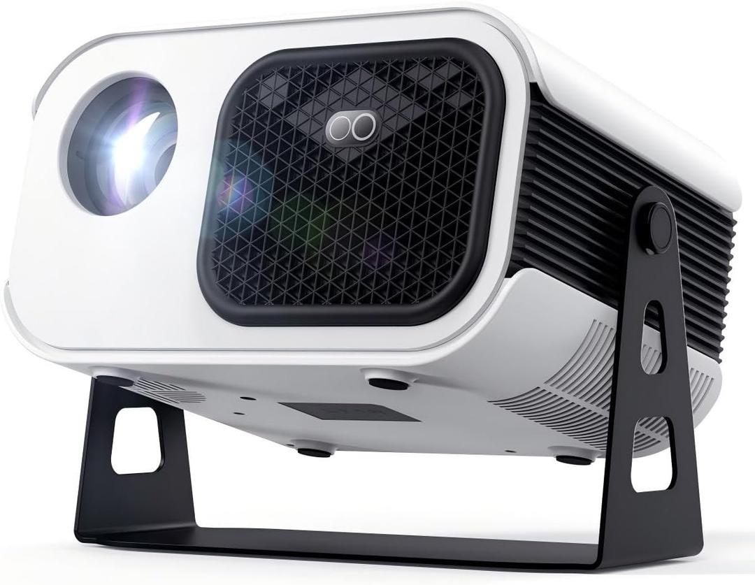 Mini Projector with Stand 270 Rotatable, Electric Focus & Vertical Keystone Portable Projector, Home Theater Projectors with WiFi and Bluetooth, Compatible with Smartphone/TV Stick/Box/USB/HDMI