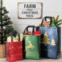 YANGTE 36 Pack Christmas Gift Bags Assorted Sizes With Tissue Paper(12 Extra Large 16", 12 Large 12", 12 Medium 9"), Reusable Red & Green & Blue Unique Designs Christmas Bags with Handle for Xmas