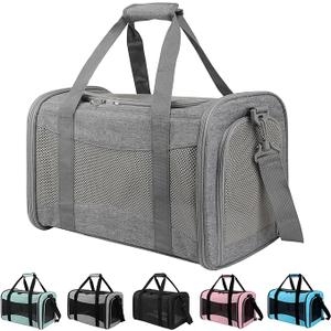Carriers Soft-Sided Large Pet Carrier for Cats Dogs Small Animals Up to 35Lbs,Top Load Carrier,Ventilated Design,Portable Cat Carrier Airline Approved(X-Large, Grey)