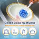 COMPAC HOME Dish Wand Kitchen Sponge | Effectively Clean China Dishes and Glassware | Unique Round Ball Shaped All-Around Cleaning Sponge | Gentle Flexible Brushes for Your Nice Dishes, 6 Count