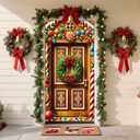 Christmas Tree Door Banner Fabric Decoration for House, Doorway, and Wall, 71 x 35 Inch (01)