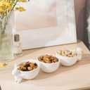 Newman House Studio Decorative Bunny Candy Dish Bowl - Home Decor Ceramic Candy Dish/Nut Dish Three Bowls Snack Bowls Easter Tabletop Decoration Home Dcor 13.75 * 4 * 3 Inch