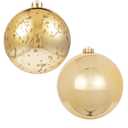 XmasExp Large Christmas Ball Ornaments,2pcs Gold Giant Shatterproof Plastic Hanging Mercury Xmas Ball Decorations Christmas Tree Ornaments (Gold, 6")