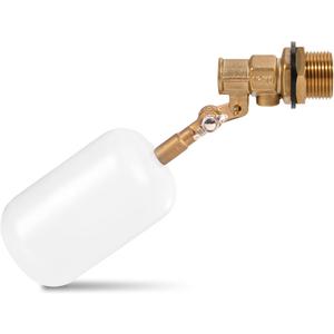 3/4 Inch Float Valve Brass Adjustable Arm Water Level Control Valve 60 PSI Automatic Fill and Shut Off for Water Tank/Livestock Trough/Fountain/Pool/Pond