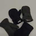 Baby Toddler Mittens 3Pack Boys Girls Winter Outdoor Gloves Kids Easy-On Fleece Warm Mittens (L2-4 years, Black Gray Navy 3 Pairs)