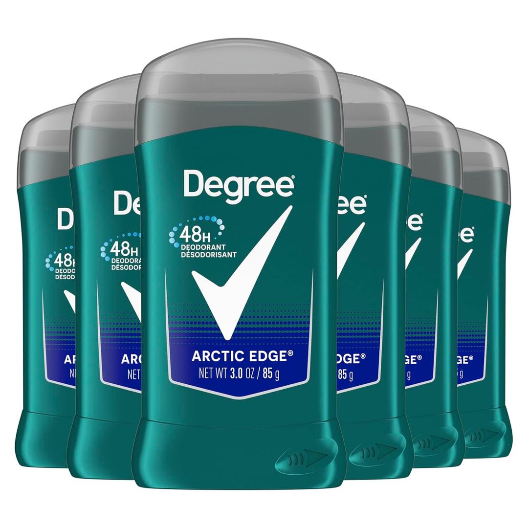 Degree Men Original Aluminum Free Deodorant for Men, 48-Hour Odor Protection, Arctic Edge 3 Ounce (Pack of 6)