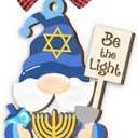 Hanukkah Ornaments 2025, Unique Spiritual Gifts for Men, Jewish Gifts for Women, Friends, Neighbors, Mom, Dad, Adorable Wooden Gnome Ornament for Jewish Christmas Decorations