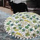 18 Inch Round Pillow Cover Only Floor Cushion Covers Seating Pillows For Adults Kids Poufs Mandala Seats Case Hippie Cushions Cases Boho Living Room (18 Pillow Cover ,Without Filler)