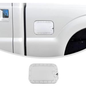 Linskip Gas Tank Cap Cover Compatible with Ford F250/F350/F450/F550 2011-2016, Fuel Filler Door Cover, Exterior Accessories Chrome