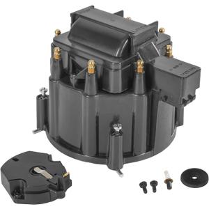 HEI Distributor Cap and Rotor Replacement For K549 SBC 283 305 307 327 350 400 BBC 454 396 427 Black Male Large Distributor Cap Rotor Kit
