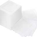 80 Pcs Linen Cocktail Napkins Bulk 6 x 6 Inch Cloth Hemstitch Fabric Napkins for Party Wedding Bar Beverage Coffee Dessert (White)