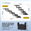 Dog Steps for Car, Truck and SUV - Foldable Pet Stairs for Large Dogs with Non-Slip Rug Surface, Lightweight Dog Ramp Holds Up to 250lbs, 5 Steps (Black Metal Fram, 5 Steps)