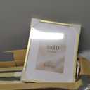 eletecpro Aluminum Gallery Wall Frame Set of 7, Including 1Pc 11x14, 2Pcs 8x10, 4Pcs 5x7 Photo Frames for Wall or Tabletop Display, Multiple Sizes Picture Frames Collage Wall Decor, Gold