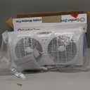 Comfort Zone Twin Window Fan with Reversible Airflow Control, 9 inch, Auto-Locking Expanders, 2 Speed Fan, Dual Fan, Exhaust, Airflow 9.84 ft/sec, Ideal for Home, Kitchen, Bedroom & Office, CZ319WT