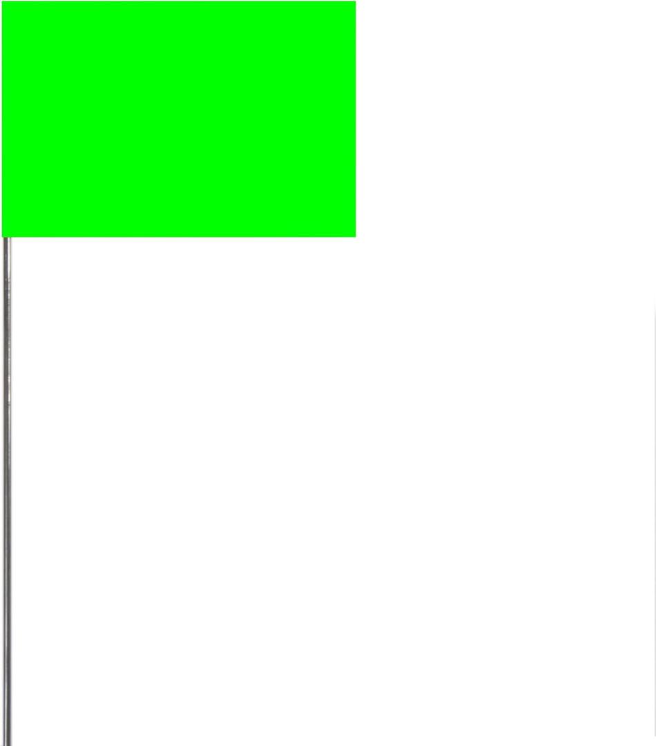 Swanson FLG30100 2-Inch by 3-Inch Marking Flags with 30-Inch Wire Staffs, Lime 100 Pack
