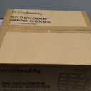 Kuject X-Large Shoe Storage Boxes Organizers Clear Plastic Stackable 12 Pack, Shoe Rack & Holder Substitute, Sneaker Containers, Toy Storage Organizer Bins for Entryway, Closet, Under Bed, Black