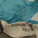 Twin Air Mattress with Built in Pump, Single Blow up Air Bed with Portable Storage Bag, Suitable for Home and Guests, Top Flocking, 18" Twin Sky Blue