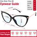 2 x Blue Light Glasses for Women - Anti-Eyestrain & UV Glare Protection, Perfect for Computer, Phone (Black)