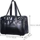 Mikikit Japanese School Bag for Women and Men - Waterproof Pu One-Shoulder Handbag Tote with Large Capacity - Uniform Shoulder Briefcase for Commuting and Laptop Carry