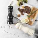 Salt and Pepper Grinder Pepper Mill Grinder Pepper Grinders Shakers Salt Mill Set of 2 with Adjustable Ceramic Rotor 7 Inch Black and White
