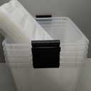 IRIS USA 54 Qt Stackable Plastic Storage Bins with Lids, 6 Pack - BPA-Free, Made in USA - See-Through Organizing Solution, Latches, Durable Nestable Containers, Secure Pull Handle - Clear