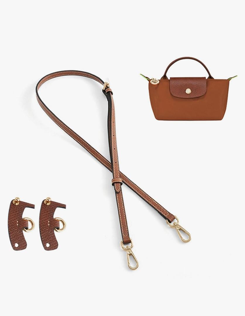 Jiesinlov Leather Bag Shoulder Strap Replacement Crossbody Adjustable Conversion Kit Fit for Mini Pouch