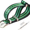 Nylon Watch Band Replacement Brushed Buckle 18mm 20mm 22mm 24mm