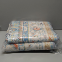 5x7 Area Rug for Living Room Non Slip Low Pile,Washable Vintage Persian 5x7 Area Rugs in Teal Blue for Bedroom Indoor