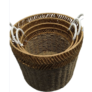Set Of 3 Woven Storage Baskets, Sizes 12", 13.5", And 15". Perfect For Organizing Blankets, Toys, Laundry, Or Everyday Home Items. Durable, Stylish, And Versatile For Any Room.