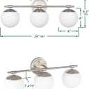 Bathroom Vanity Light Fixtures, 3 Light Globe Wall Sconce Lighting Over Mirror, Modern Vanity Lights for Bathroom, Mirror Cabinets Hallway Stairs, Standard E26 Base, Brushed Nickel