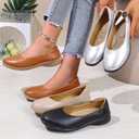 Aomigoct Flats for Women Ballets Shoes: Comfortable Dress Flats for Office Work - 2025 Ladies Dressy Wedding Shoe (Brown)