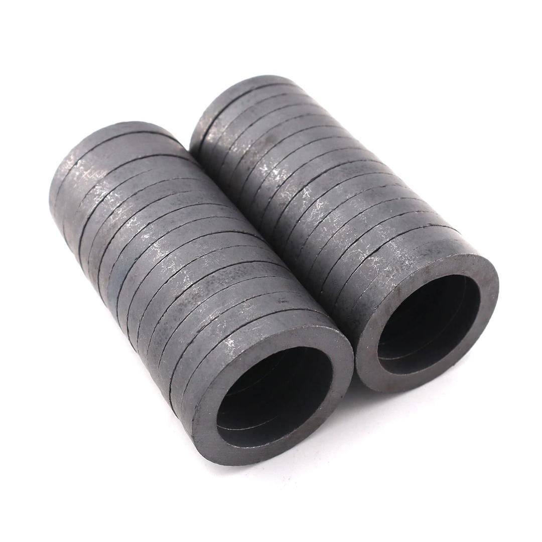 Ferrite Ring Magnets with Holes - 1.38 Inch (35mm) Round Disc Donut Magnets for Refrigerator Fridge, Science Projects, Crafts, Around The Office (Pack of 30)