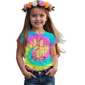 CM C&M WODRO Magic Kingdom Castle Shirt Toddler Baby Girls Magical Graphic T-Shirt Kids Summer Fairy Tale Short Sleeve Tees, Height 120