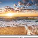 Jiuqinghua Wall Art Decor Large Canvas Print Picture Sunrise over the Sea 1 Panel Ocean Beach Waves Scenery Painting Artwork for Office Wall Decor Home Decoration Stretched and Framed Ready to Hang, 58"L x 29"W