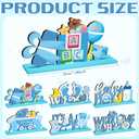 6 Pcs Blue Baby Shower Wooden Table Decorations It's a Boy Baby Shower Centerpieces Welcome Boy Gender Reveal Party Table Topper Decors for Newborn Announcements Birthday Spring Party Photo Props