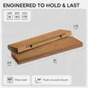 Homeforia 24 inch Golden Oak Floating Shelf, High End Solid Real Wood 24inch Small Floating Shelves for Wall Mounted, Oak Wooden 24in Floating Shelves, Heavy Duty Bracket, 24 X 6.5 X 1.75 in, Set of 3