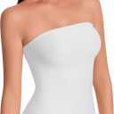 Artdear Tube Tops for Women, Sexy Y2K Crop Top Double Lined Strapless Tank Summer Going Out Tops Air Touch Fabric (Large, White)