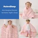 Huloo Sleep Kids Weighted Blanket Twin 7lbs (41"60",Pink) Breathable Soft Minky Weighted Throw Blanket for All Season,Heavy Blanket with Premium Glass Beads