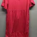 ANRABESS Womens Summer Maxi Dresses Casual Ruffle Short Sleeve V Neck Flowy Tiered 2026 Spring T Shirts Beach Boho Dress (Rose) 
X-Large