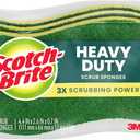 Scotch-Brite Heavy Duty Scrub Sponge, 24 Kitchen Sponges Designed for Tough Messes in the Kitchen that Last 3X Longer*, Best for Cast Iron Skillets and Outdoor Grills, Flexible, Durable, and Strong