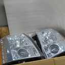 HID Projector Headlight Assembly for 2007-2014 Cadillac Escalade/2007-2014 Escalade ESV/2007-2013 Escalade EXT Left Right Side Headlamp Chrome Housing Amber Reflector
