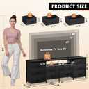 WLIVE Long LED Dresser TV Stand for 85 Inch TV, 11 Drawers, Black, 75.51"W for 85 inch TV
