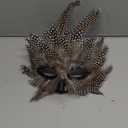 Halloween Black Feather Raven Masquerade Mask - Halloween Costume - Cosplay - Venetian - Mardi Gras - Crow Mask (White)