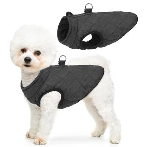 SCENEREAL Winter Dog Vest Coat with Built-in Harness, Warm Puppy Jacket for Small & Medium Dogs, Cold Weather Coat with Zipper, Fleece Puffer Vest, Windproof Snow Clothes, Medium