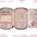 Jewelry Travel Case Organizer for Necklaces, Earrings, Rings, Bracelet, Watch, Soft Sided, Black