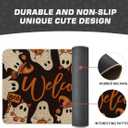 Artoid Mode Ghost Boo Halloween Welcome Doormat, Home Decor Low-Profile Switch Rug Door Mat Floor Mat for Indoor Outdoor 24x35 Inch (Black)