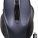 Wireless Mouse for Laptop, 2.4GHz Computer Mouse with USB-A Port &USB-C Adapter, Cordless Office Mice with 6 Buttons & 3 Level DPI for Small to Medium Hands, Work with PC, Desktop, Tablet - M21
