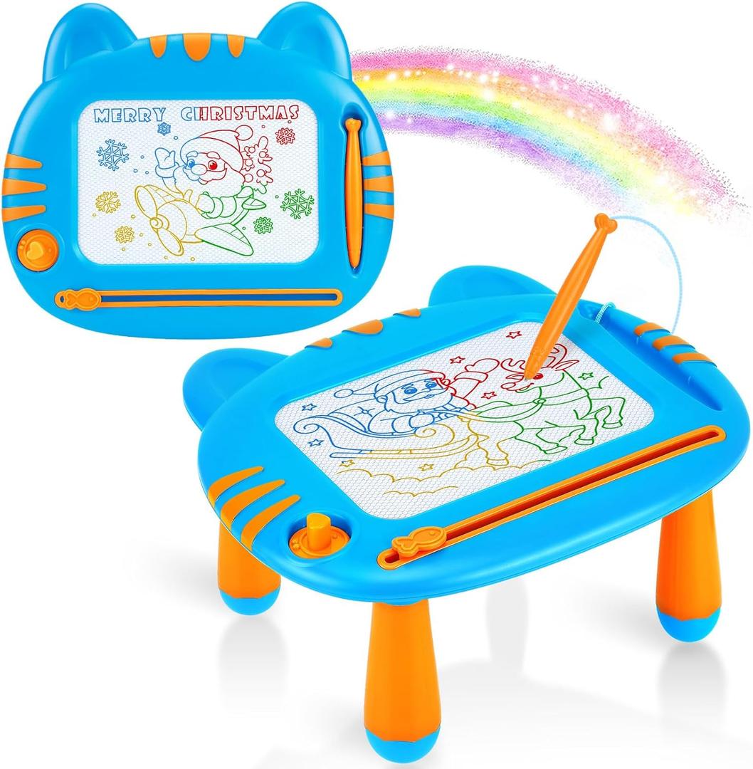 Magnetic Drawing Doodle Board for Toddler,Toddler Toys for 3 4 5 Year Old Boys Girls,Learning Educational Baby Kids Toys for Boys and Girls 3 Years and Up,Christmas Birthday Gifts (Blue Orange)
