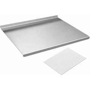 Stainless Steel Cutting Board with Lip for Kitchen, 23.6 x 15.7 In, 23.6"L x 0.1"W